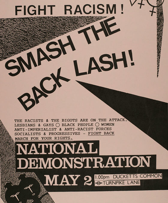 Poster for a national anti-racist demonstration against bigotry (VAN_01_02_02_002_2)