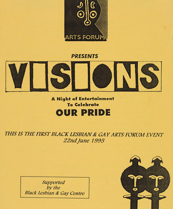 Front page of a pamphlet from VISIONS, the first Black Lesbian and Gay Arts Forum Event, June 1995 (VAN_02_04_01_001_01)